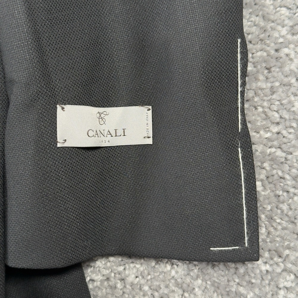 $1,545 CANALI TRAVEL WATER RESISTANT Black Wool Blazer 38 (EU 46) Tacking Stitch - Picture 9 of 16